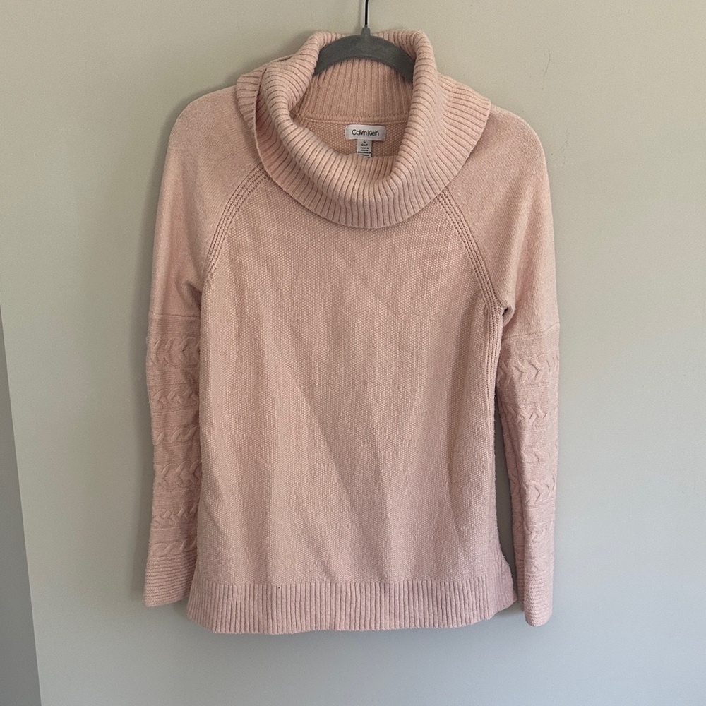 Calvin Klein Blush Pink Cowl Neck Sweater
